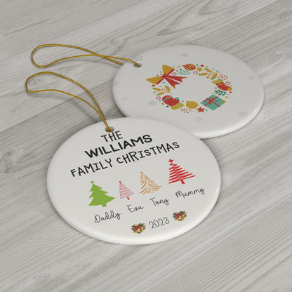 Family Stockings Ceramic Ornament, 1-Pack