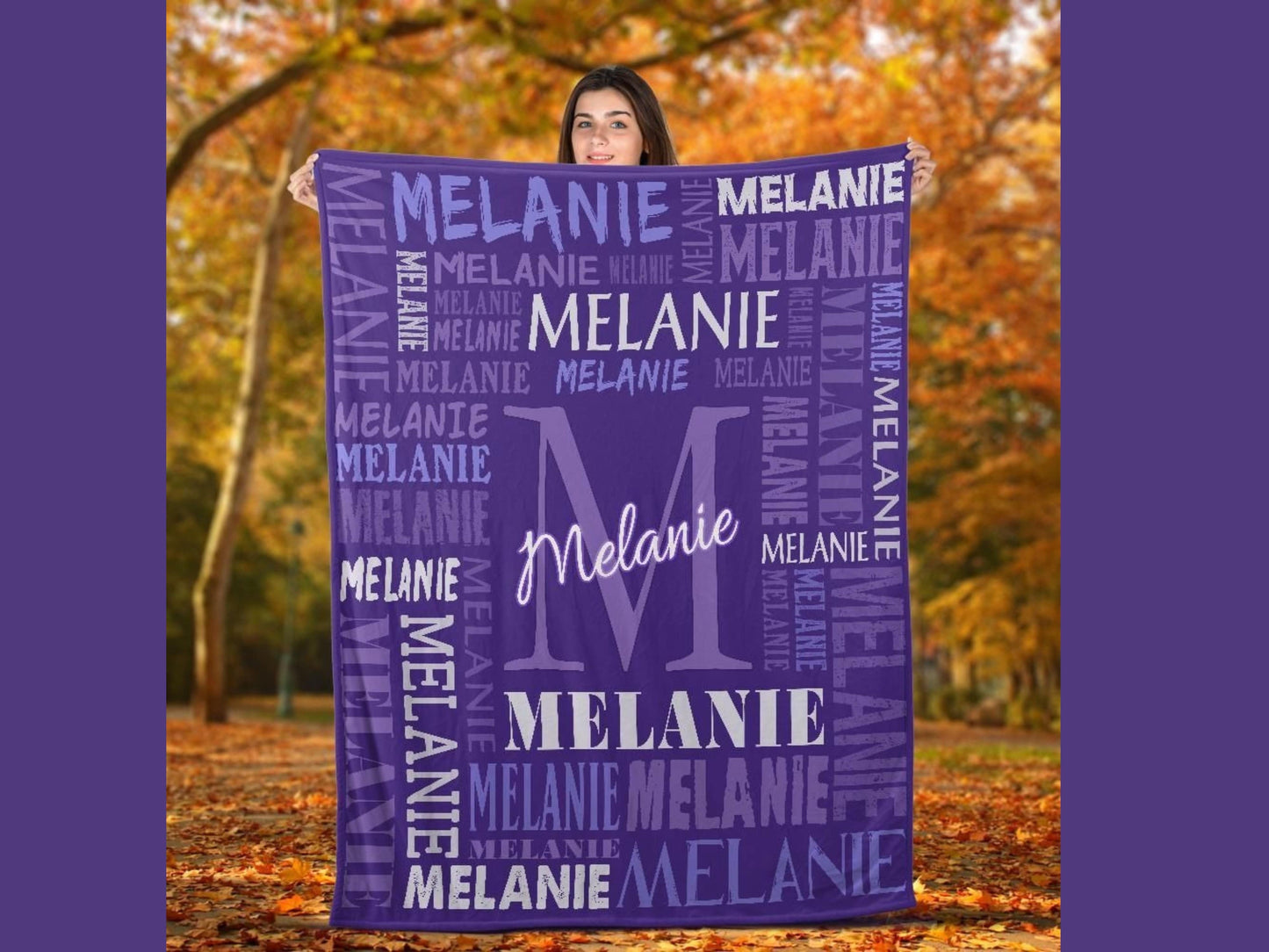 Personalized Name Upload Text Name Velveteen Plush Blanket