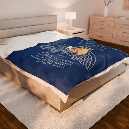 Your Wings 1 Photo Upload Velveteen Plush Blanket