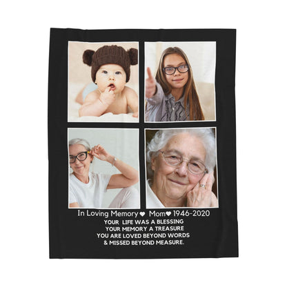 4 Photo Upload Velveteen Plush Blanket