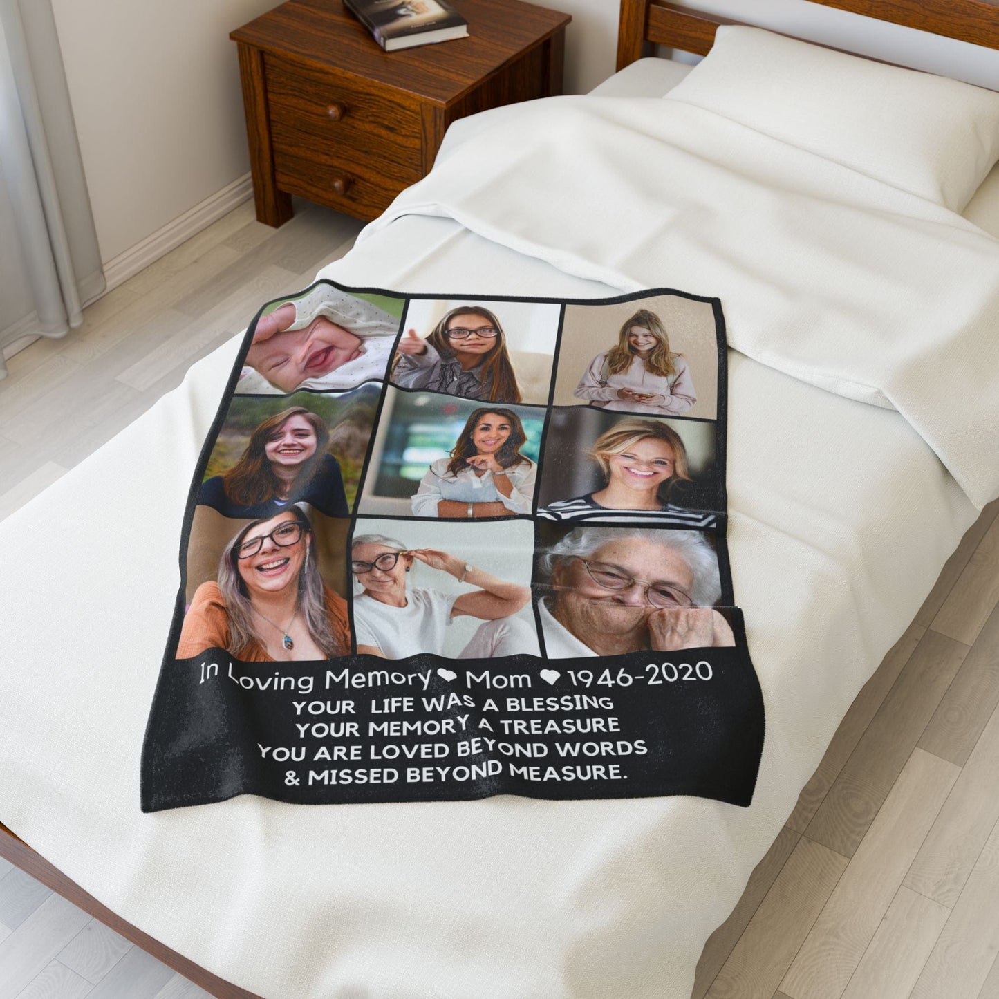 9 Photo Upload Velveteen Plush Blanket