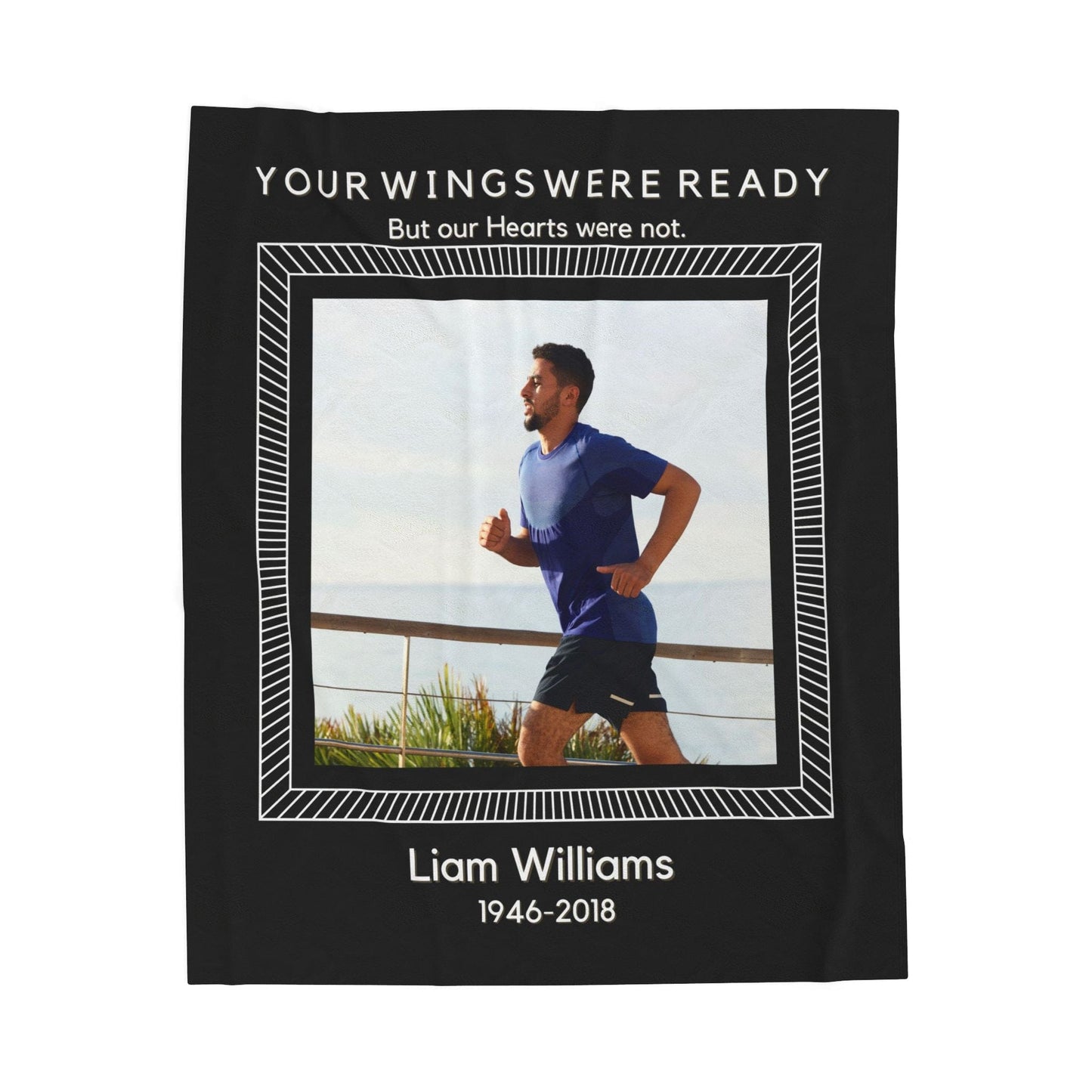 Your Wings 1 Upload Black Velveteen Plush Blanket