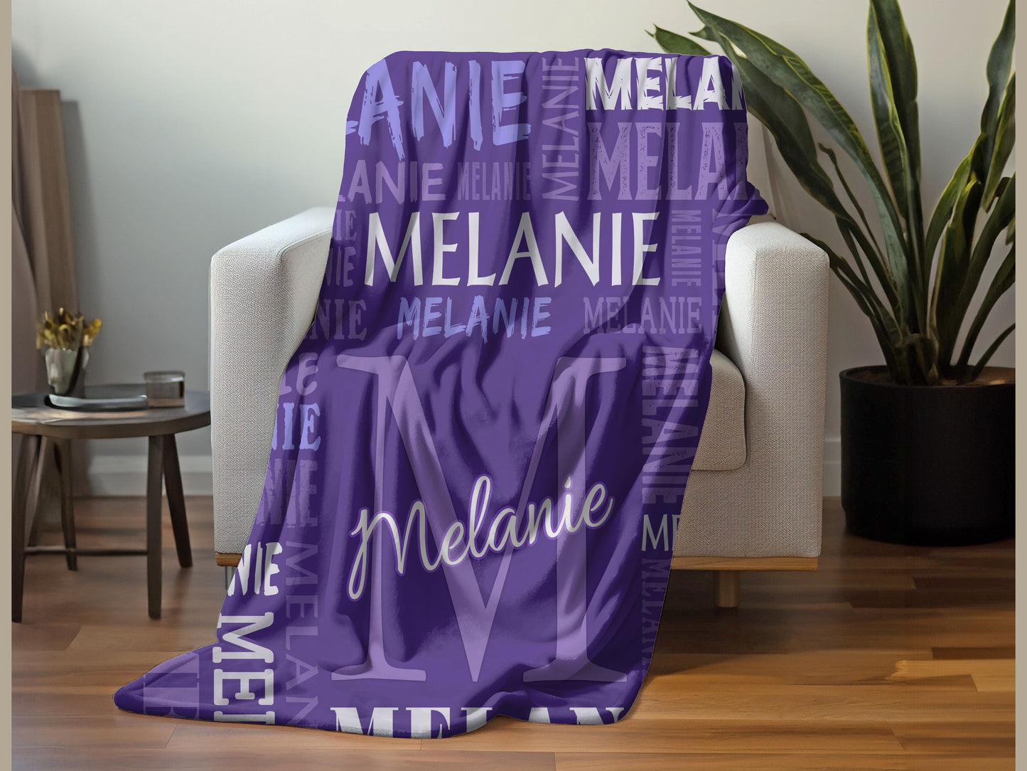 Personalized Name Upload Text Name Velveteen Plush Blanket