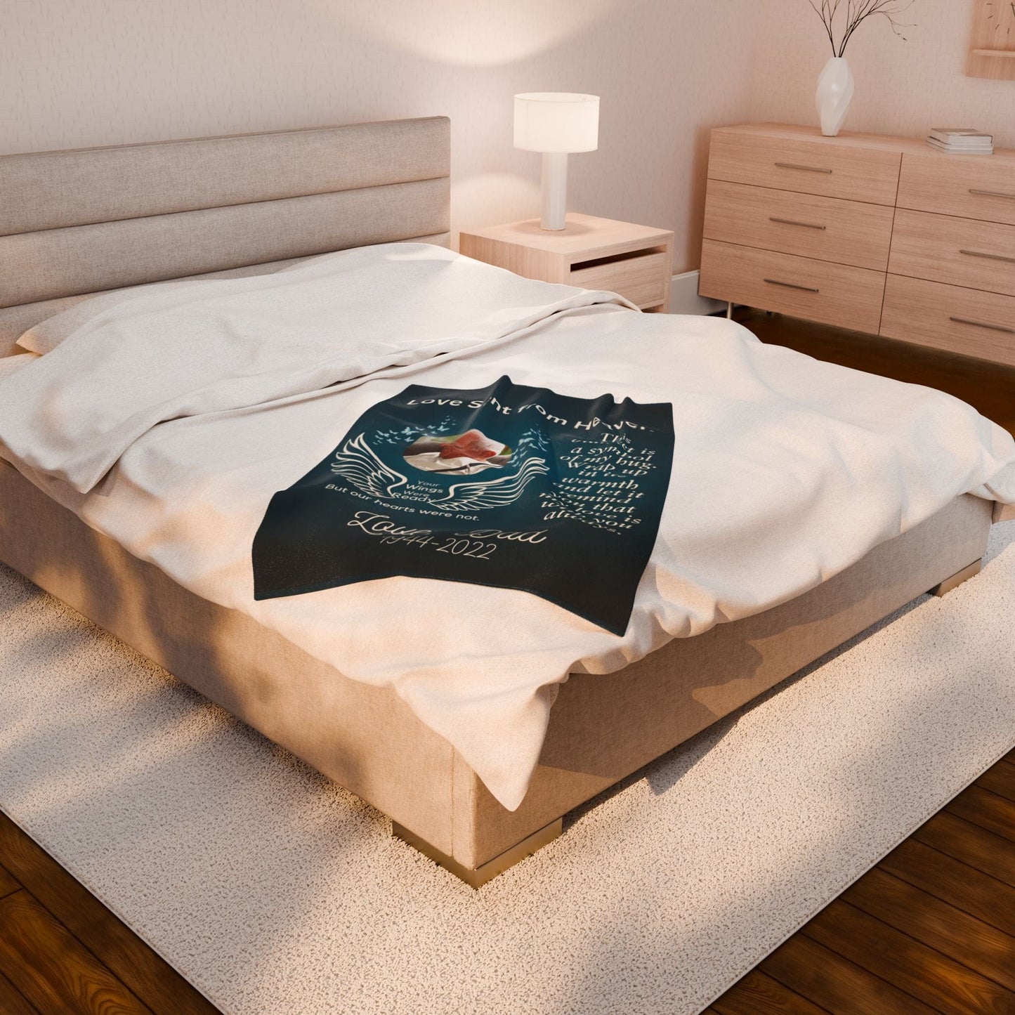 Love Sent From Heaven 1 Photo Upload Velveteen Plush Blanket