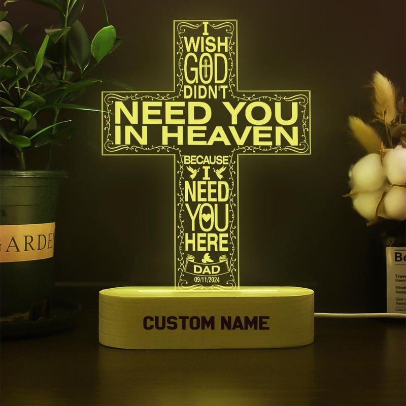 Custom I Wish God Cross Acrylic Sign
