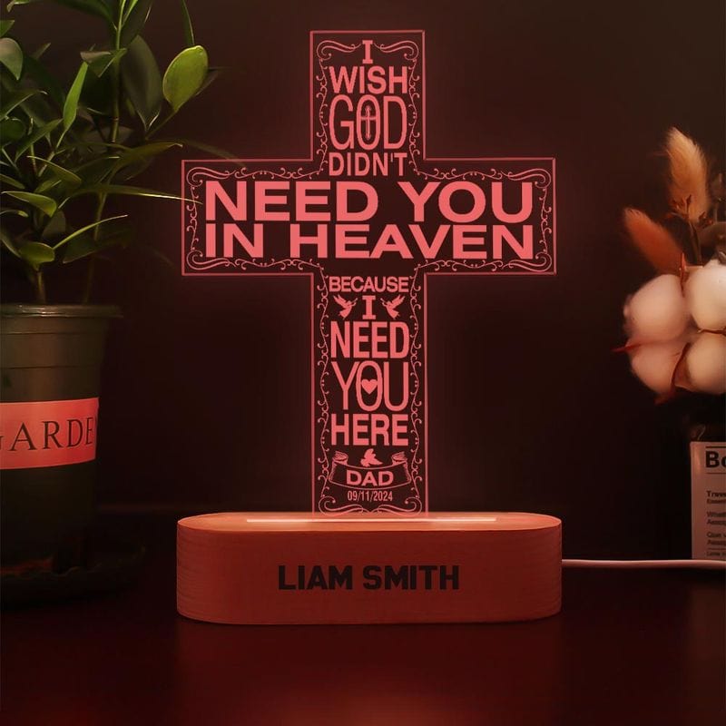Custom I Wish God Cross Acrylic Sign