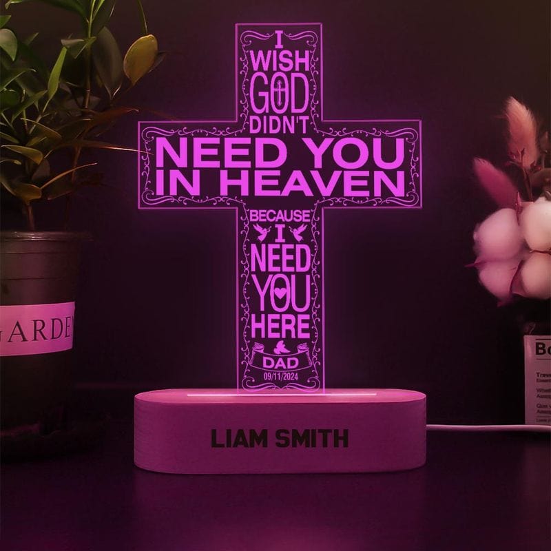 Custom I Wish God Cross Acrylic Sign