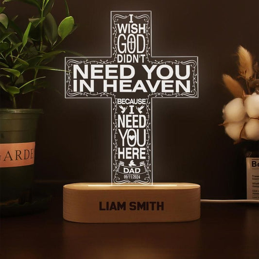 Custom I Wish God Cross Acrylic Sign