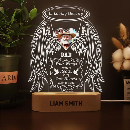 Custom In Loving Memory Wings Acrylic Sign