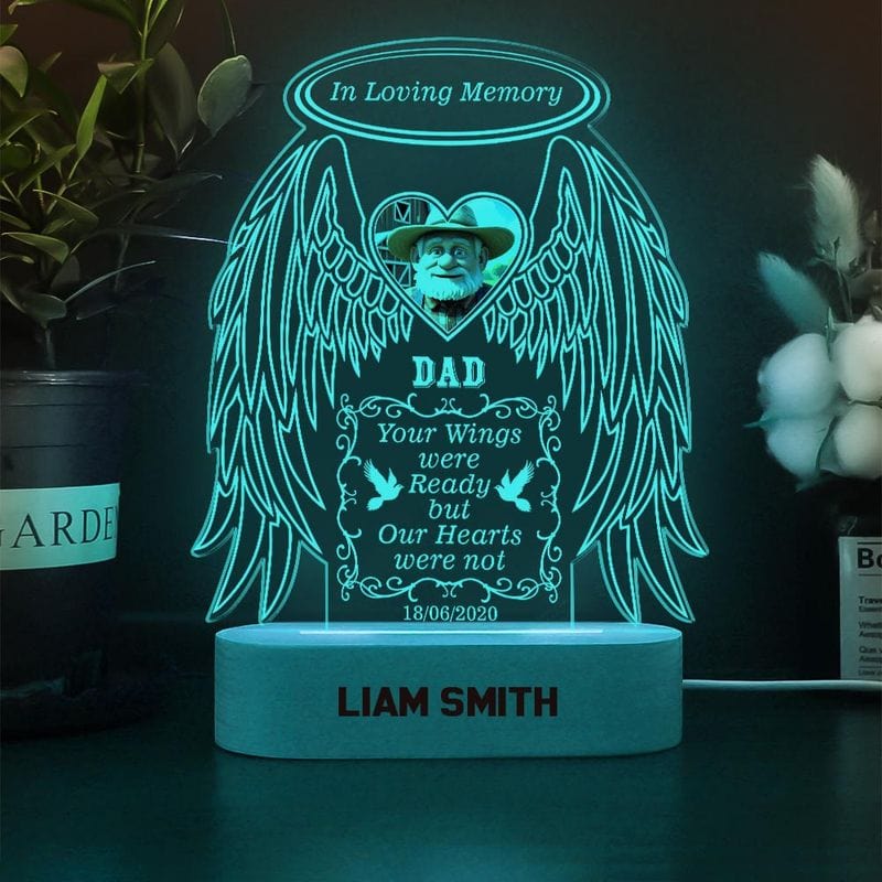 Custom In Loving Memory Wings Acrylic Sign