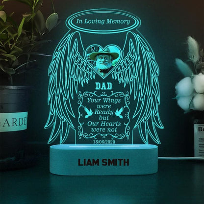 Custom In Loving Memory Wings Acrylic Sign