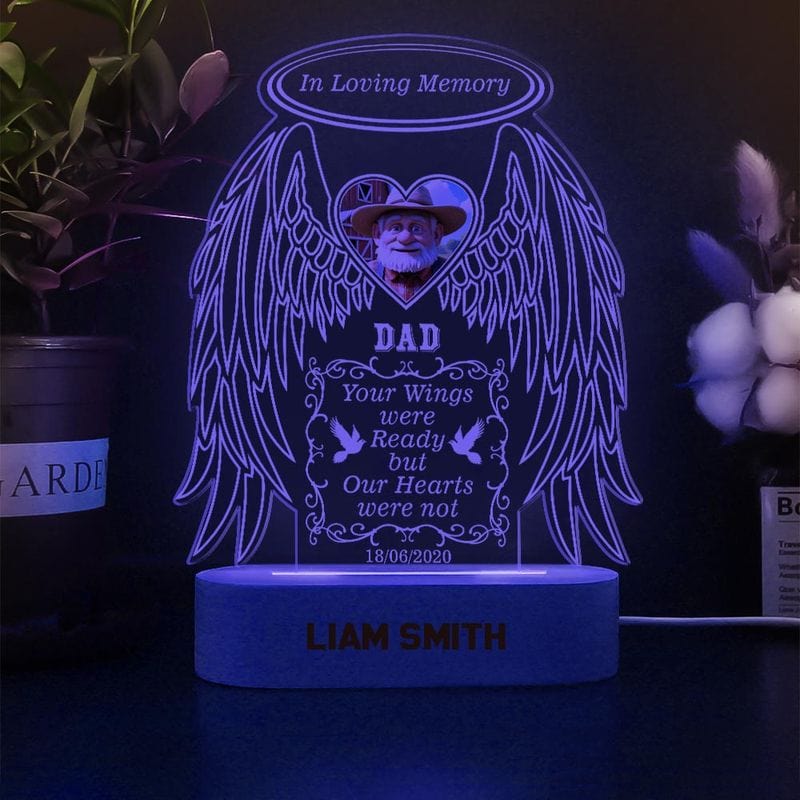 Custom In Loving Memory Wings Acrylic Sign