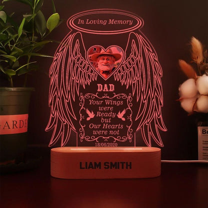 Custom In Loving Memory Wings Acrylic Sign