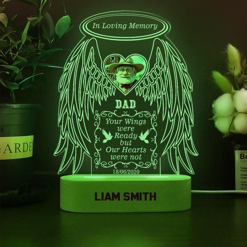 Custom In Loving Memory Wings Acrylic Sign