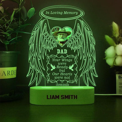 Custom In Loving Memory Wings Acrylic Sign