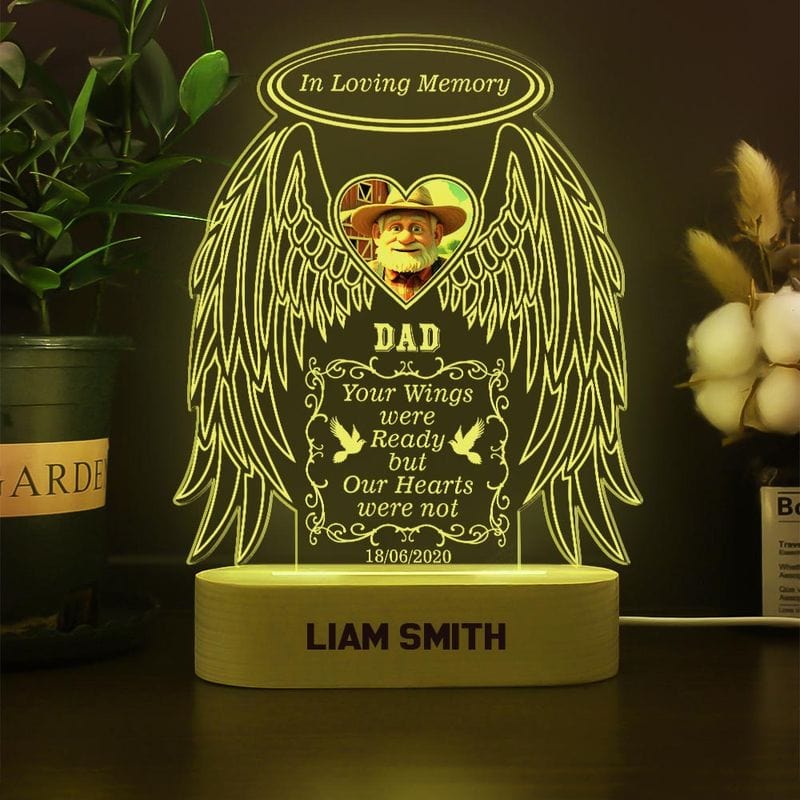 Custom In Loving Memory Wings Acrylic Sign