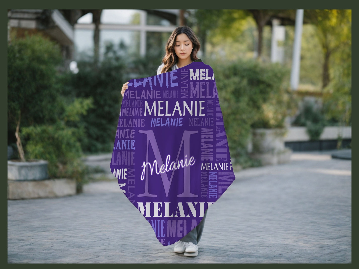 Personalized Name Upload Text Name Velveteen Plush Blanket