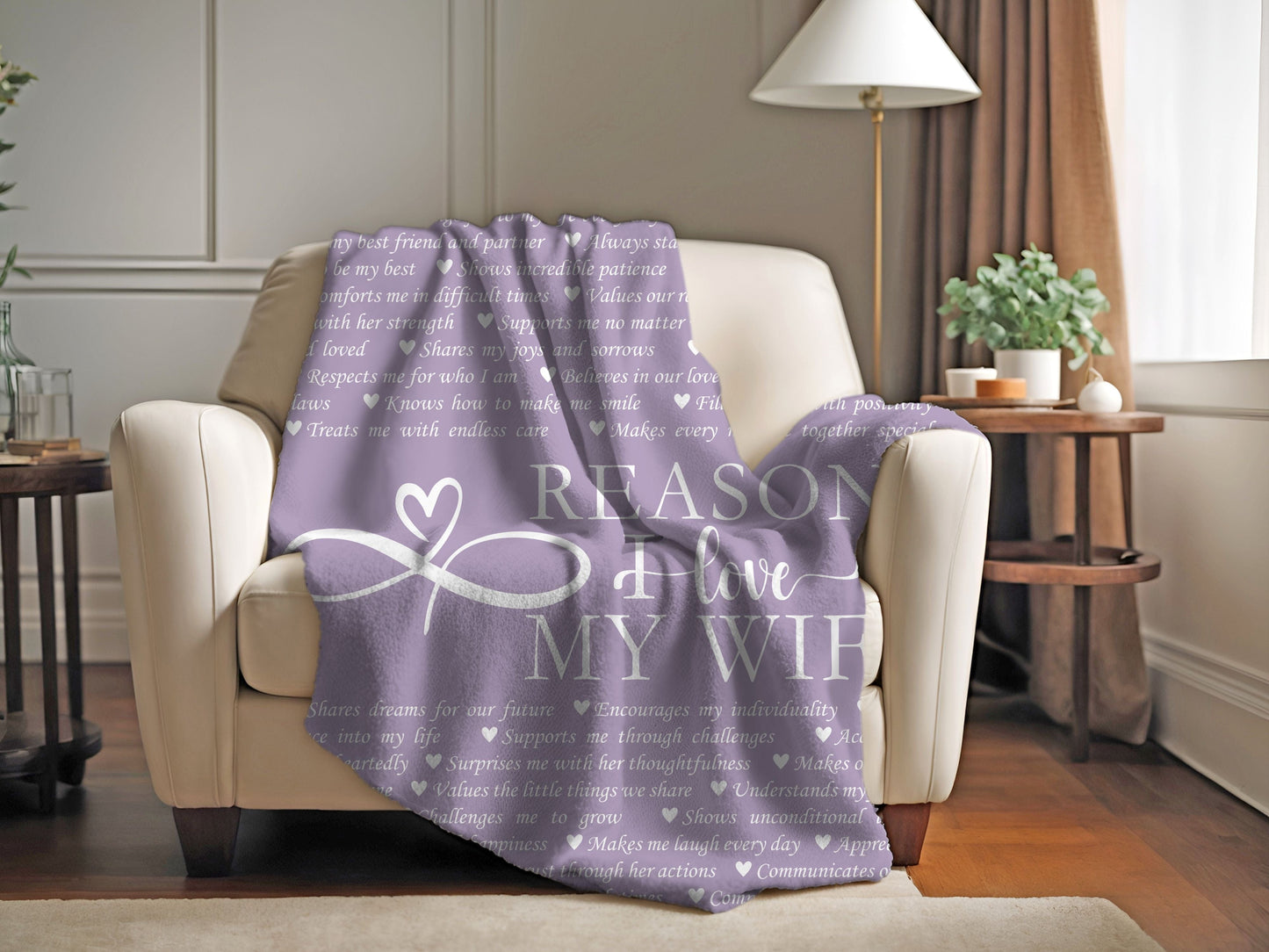 Personalized Name Upload Purple Velveteen Plush Blanket