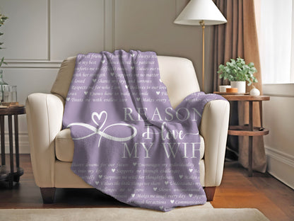 Personalized Name Upload Purple Velveteen Plush Blanket