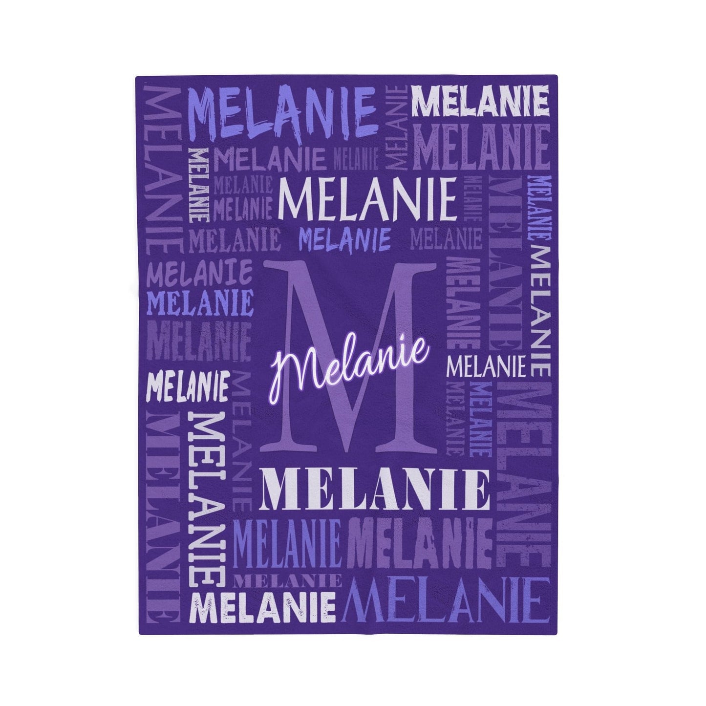 Personalized Name Upload Text Name Velveteen Plush Blanket