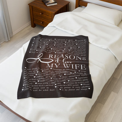 Customized Name Upload Choco Velveteen Plush Blanket
