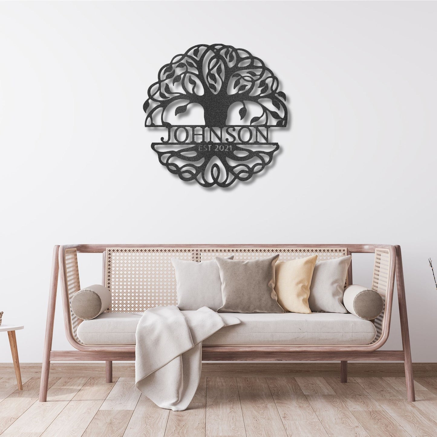 Custom Tree of Life Monogram Metal Wall Sign