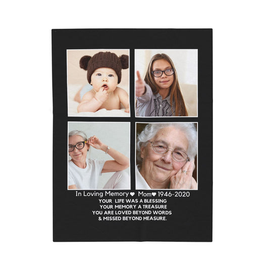4 Photo Upload Velveteen Plush Blanket