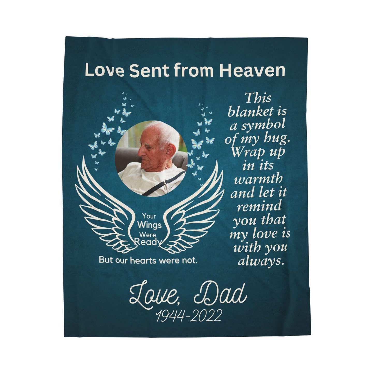Love Sent From Heaven 1 Photo Upload Velveteen Plush Blanket