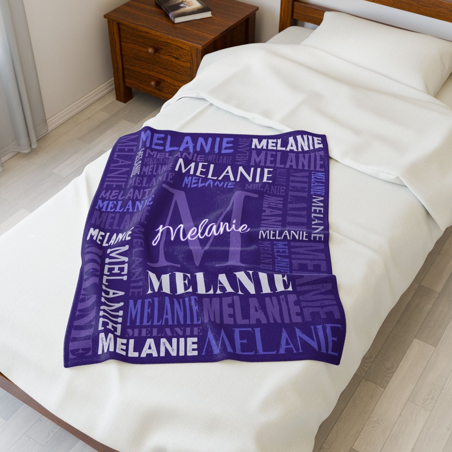 Personalized Name Upload Text Name Velveteen Plush Blanket
