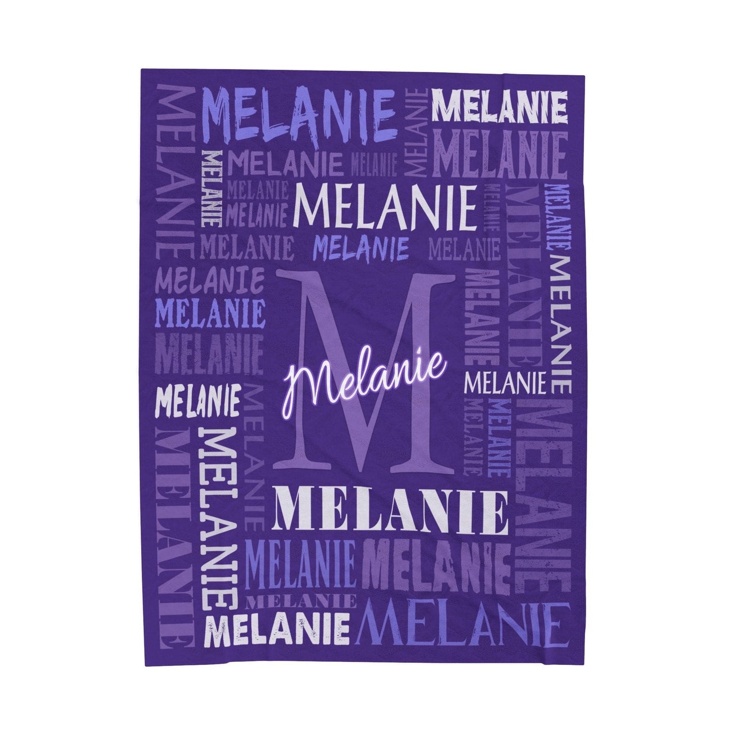 Personalized Name Upload Text Name Velveteen Plush Blanket