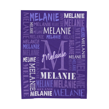 Personalized Name Upload Text Name Velveteen Plush Blanket