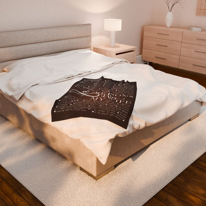 Customized Name Upload Choco Velveteen Plush Blanket