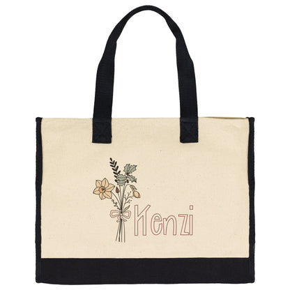 Custom Name December Birthflower Totebag