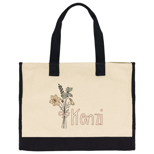 Custom Name December Birthflower Totebag