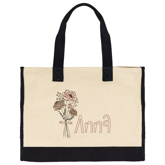 Custom Name November Birthflower Totebag