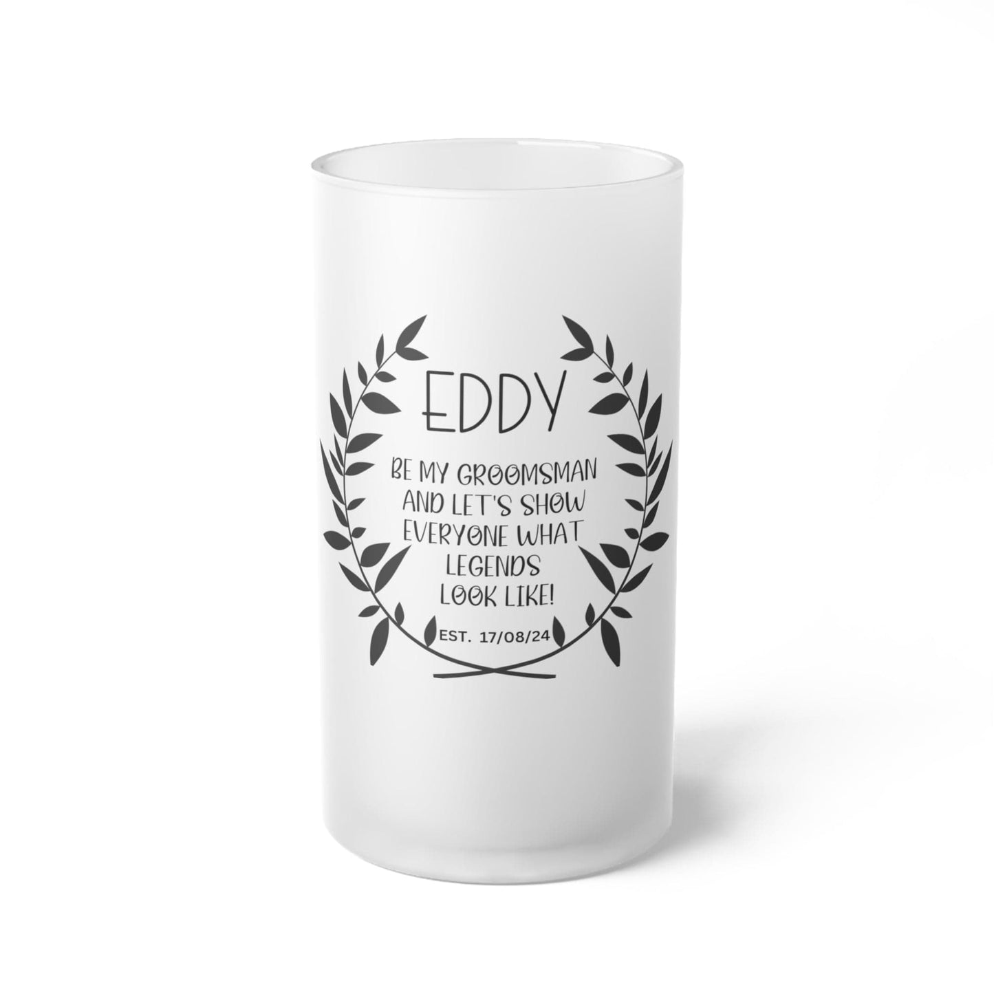 Custom Groomsmen Proposal Frosted Glass Beer Mug