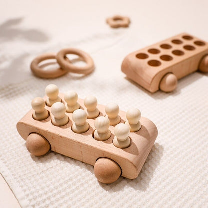Wooden Toys for Children Puzzle Game Cartoon Wood Peg Dolls Educational Toy Car Newborn Baby Blocks Christmas Gifts