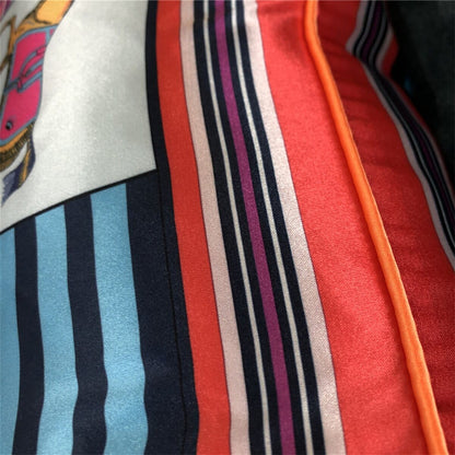 New Silk Pillowcase Brand Design Plaid Horse Sofa Throw Pillow Chair Car Cushion Cover Home Decoration Fashion Pillow