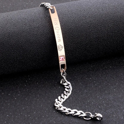 His Queen Her King Crystal Couple Bracelet