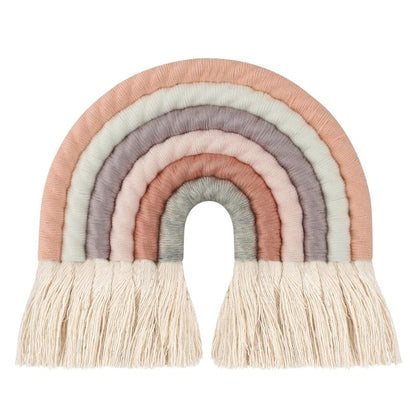 8 Layers Nordic Woven Rainbow Tapestry Home Decor Wall Hanging Toys Nursery Decor Living Room Children Girls Bedroom Decoration