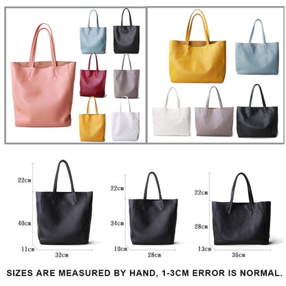 Women Luxury Bag Casual Tote Female Fashion Summer Beach Handbag Lady Popular Soft Genuine Leather Shoulder Shopping Bag