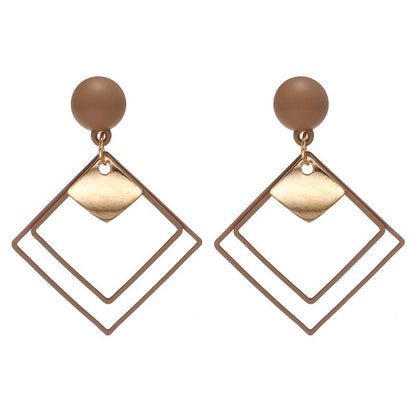 Fashion Big Resin Drop Earrings For Women New Large Square Earrings Trendy statement Geometric Jewelry
