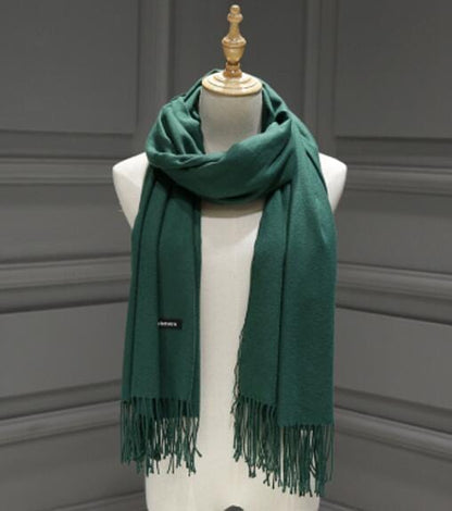 Women Solid Color Scarves With Tassel Lady Winter Autumn Long Scarf Warm Female Shawl Sale Men Scarf