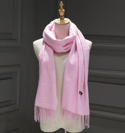 Women Solid Color Scarves With Tassel Lady Winter Autumn Long Scarf Warm Female Shawl Sale Men Scarf
