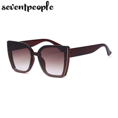Oversized Cat Eye Sunglasses Women Luxury Brand Fashion Large Frame Square Sun Glasses for Men Retro Trendy Cateye Eyewear