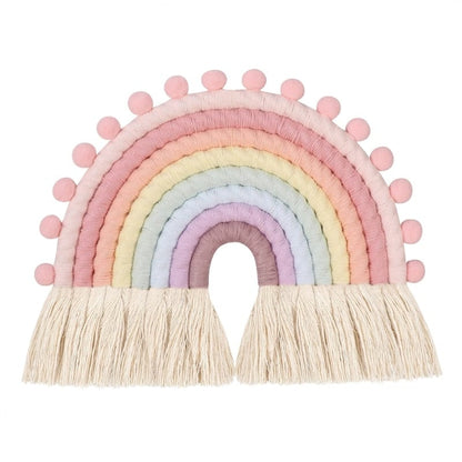 8 Layers Nordic Woven Rainbow Tapestry Home Decor Wall Hanging Toys Nursery Decor Living Room Children Girls Bedroom Decoration