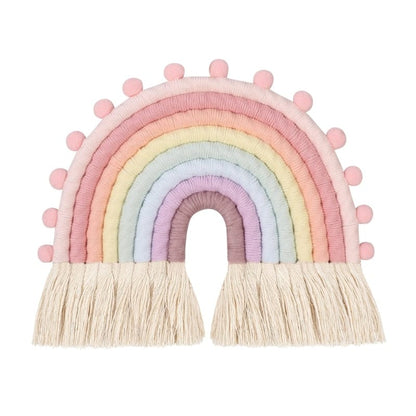 8 Layers Nordic Woven Rainbow Tapestry Home Decor Wall Hanging Toys Nursery Decor Living Room Children Girls Bedroom Decoration