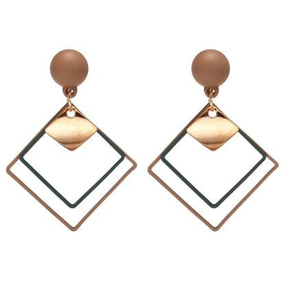 Fashion Big Resin Drop Earrings For Women New Large Square Earrings Trendy statement Geometric Jewelry