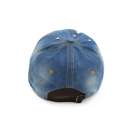 Women's Hat Diamond Flower Cowboy Female Bone Baseball Cap Summer Style Jeans Hat Cowboy Hat Baseball Hats