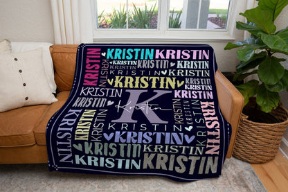 Custom Name Luxurious Sherpa Blanket